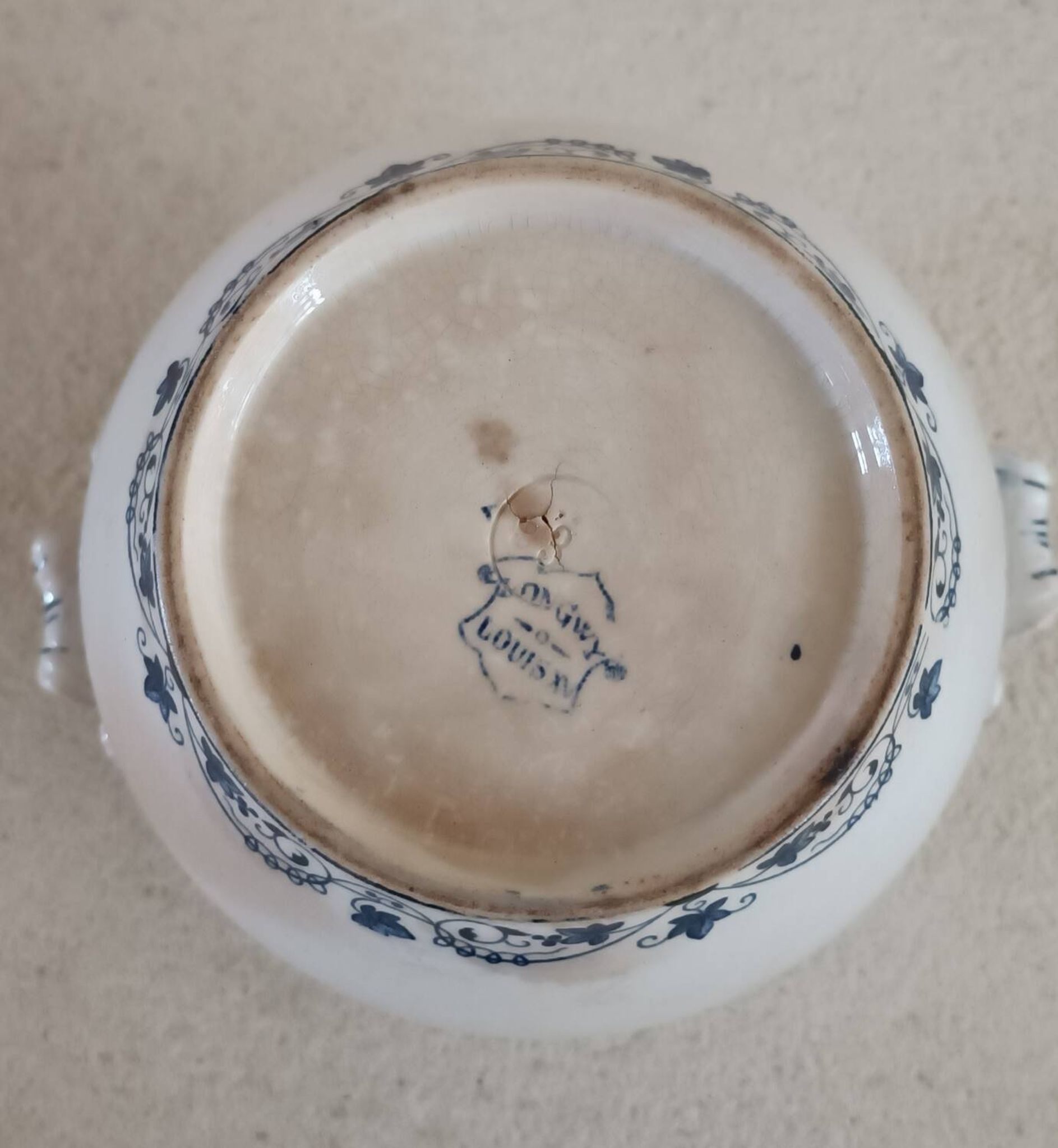 Longwy iron earth sugar bowl
