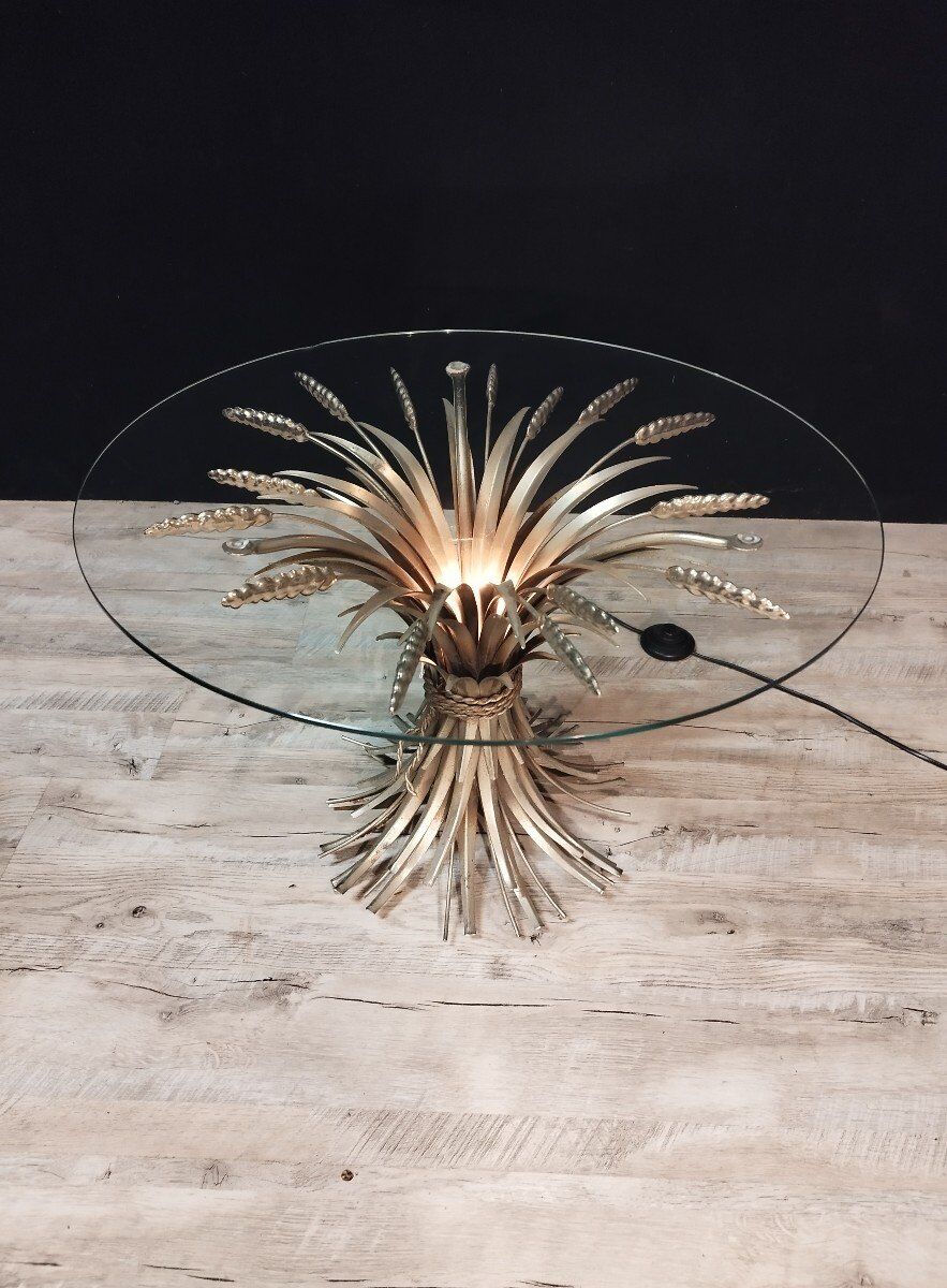 Coffee table Pedestal table sheaf of ear of wheat