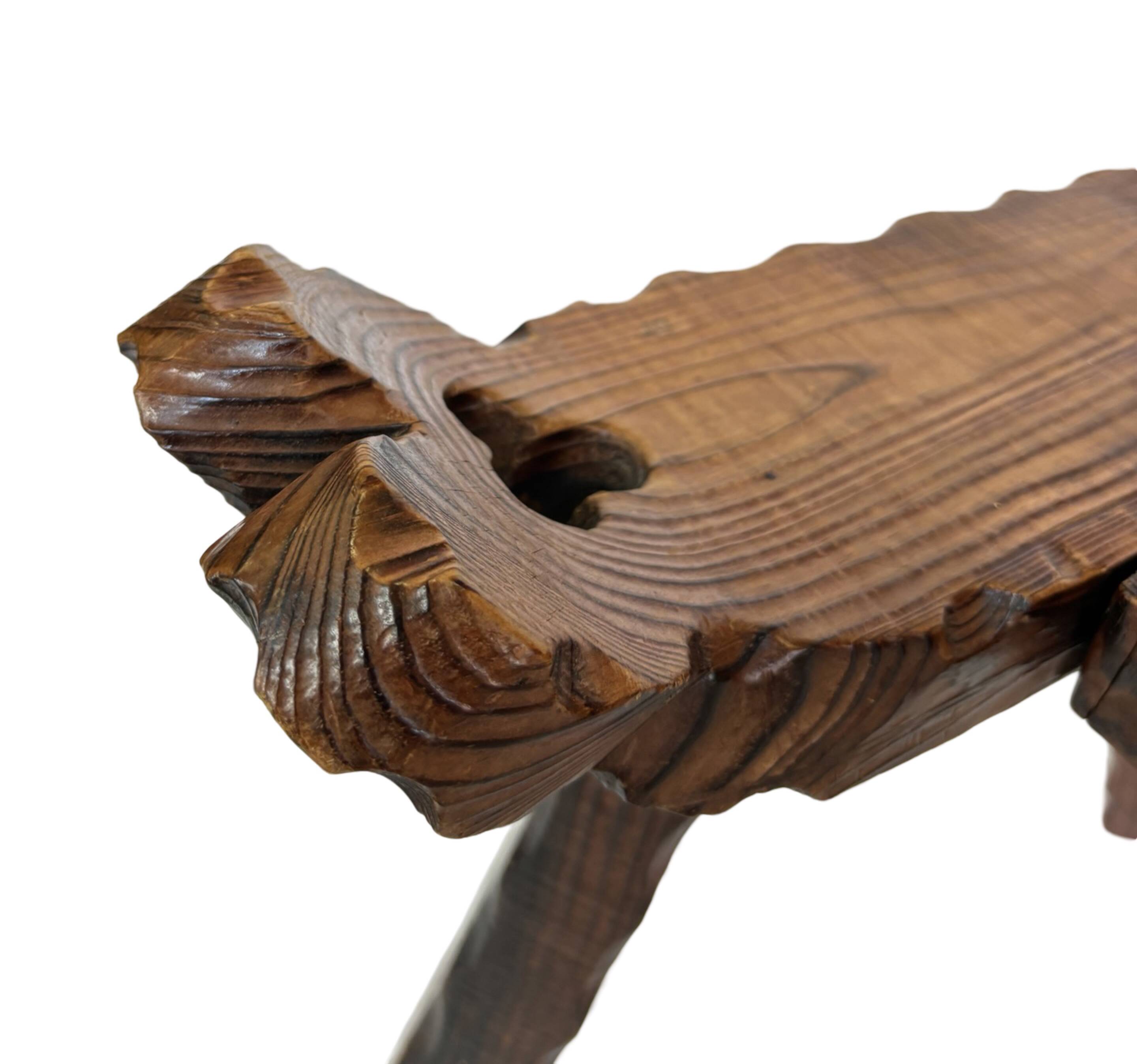 Vintage Spanish chair stool brutalist design