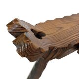 Vintage Spanish chair stool brutalist design