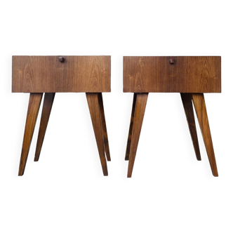 Pair of Scandinavian bedside tables in rosewood