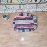 Pouf berbère bohemian fait main 60 X 60 X 25 CM