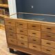 Old oak display counter with 24 drawers
