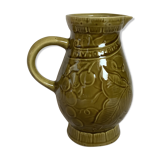 Sarreguemines khaki green pitcher