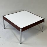 Scandinavian Coffee Table in Teak, Chrome and White Laminate, 1960s
