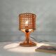 Vintage table lamp in organic style, French Riviera, rattan and caning.