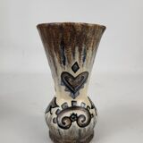 Quimper earthenware vase signed Paul Fouillen