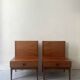 Modernist pair / Scandinavian wooden bedside tables, 1970 design.