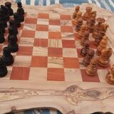 Jeu d'échecs XLarge  bois rustique jeu d'échecs en bois d'olivier 19,5 pouces