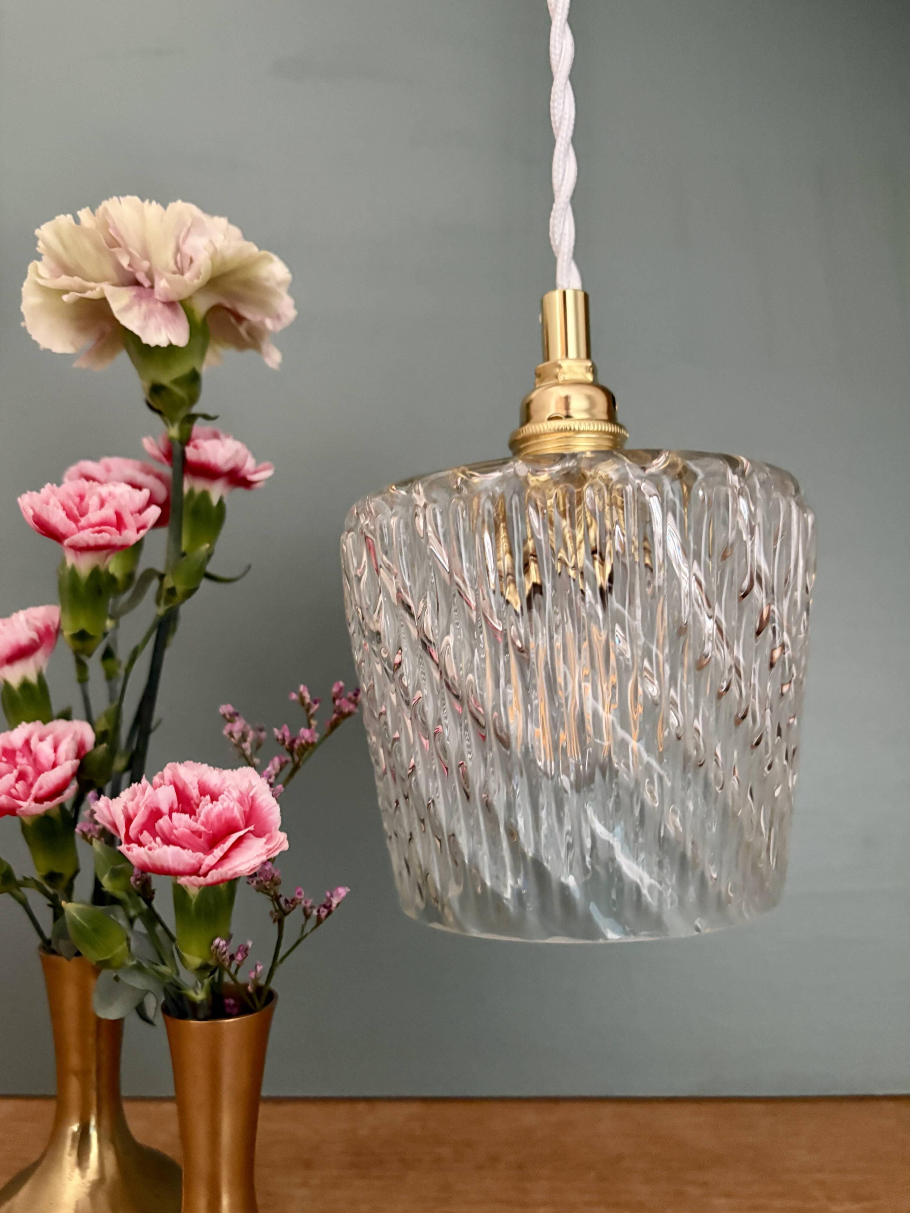 Vintage glass globe pendant light