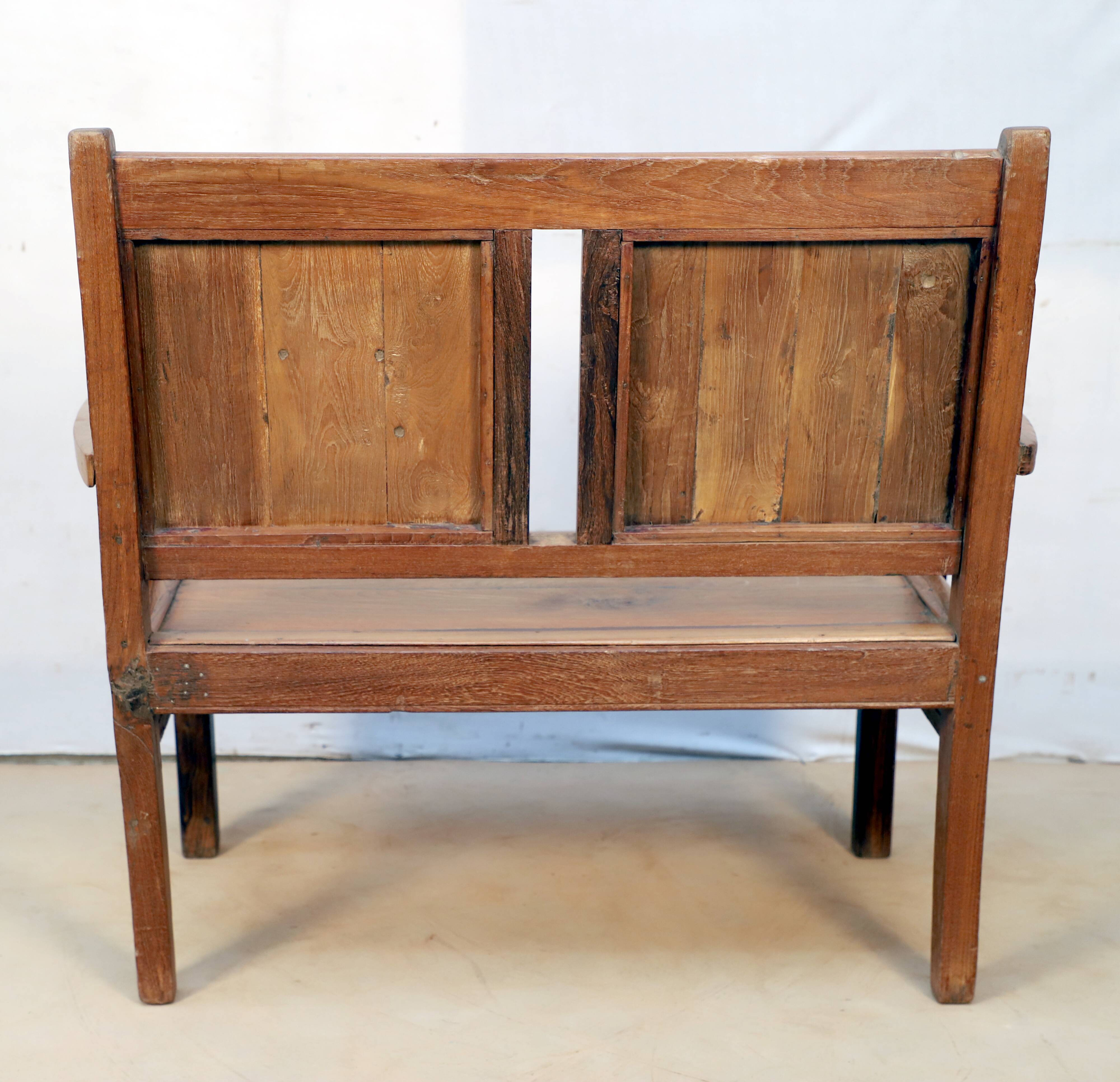 2-seater Burmese teak bench
