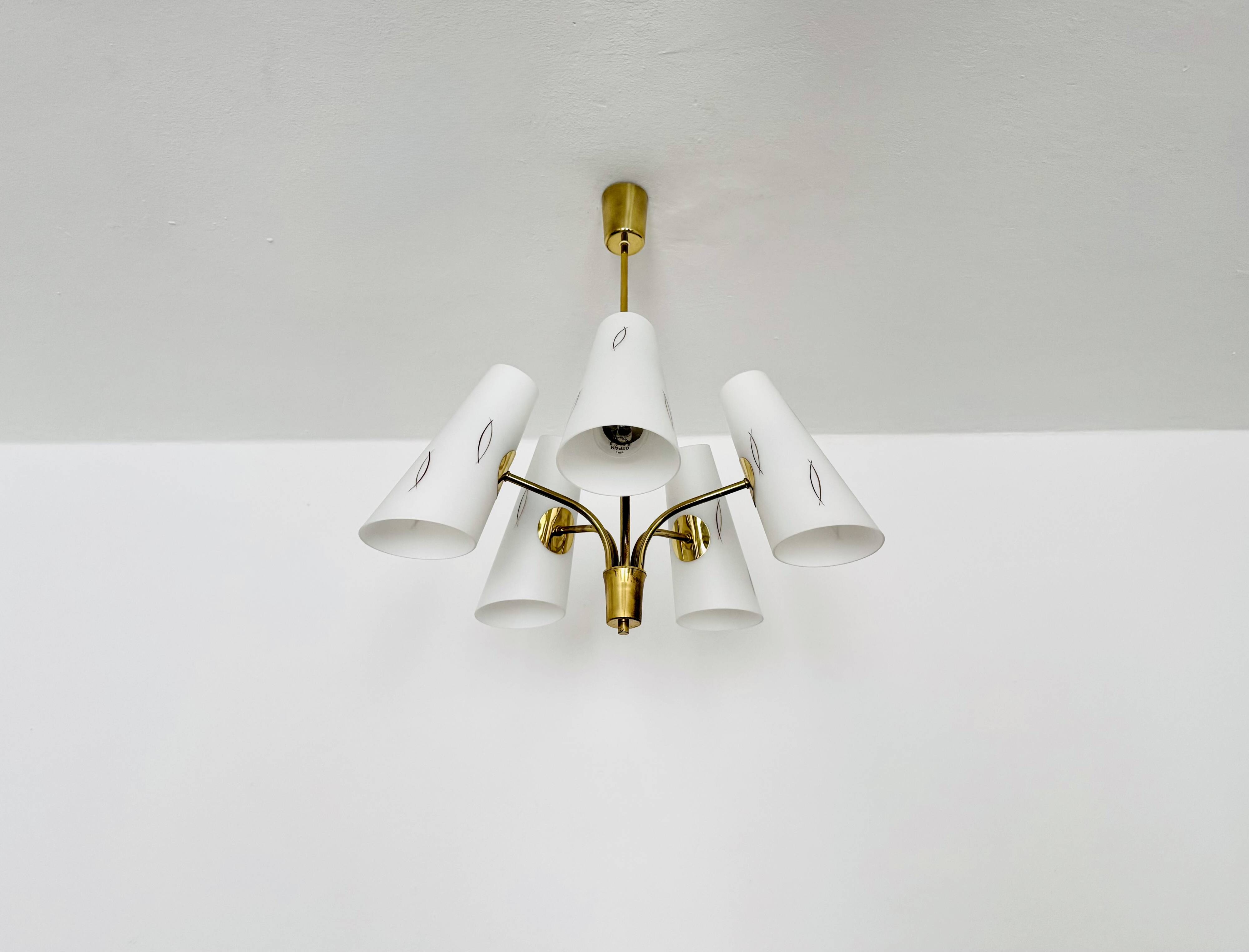 Austrian Brass Chandelier by Rupert Nikoll
