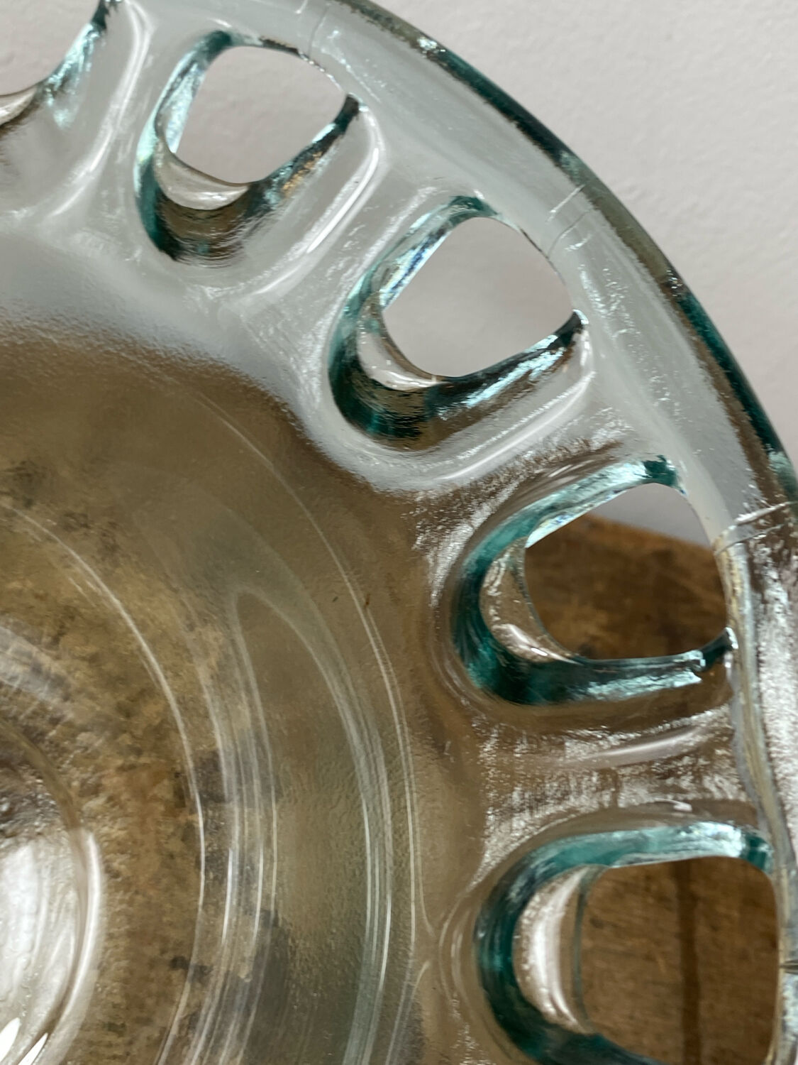 Blown glass salad bowl
