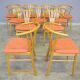 Set of 11 modern curved wood oak chairs