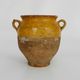 Glazed yellow confit pot, south west of France. Storage jar. Pyrenees 19th century