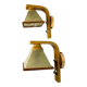 Pair of Italian "Cocoon" wall lights, resin and pine wood, circa 1970s