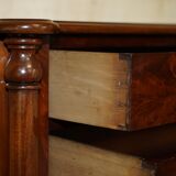 Victorian Flame Wood Commode with Porcelain Casters