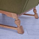 1970s, Danish lounge chair, wool, oak