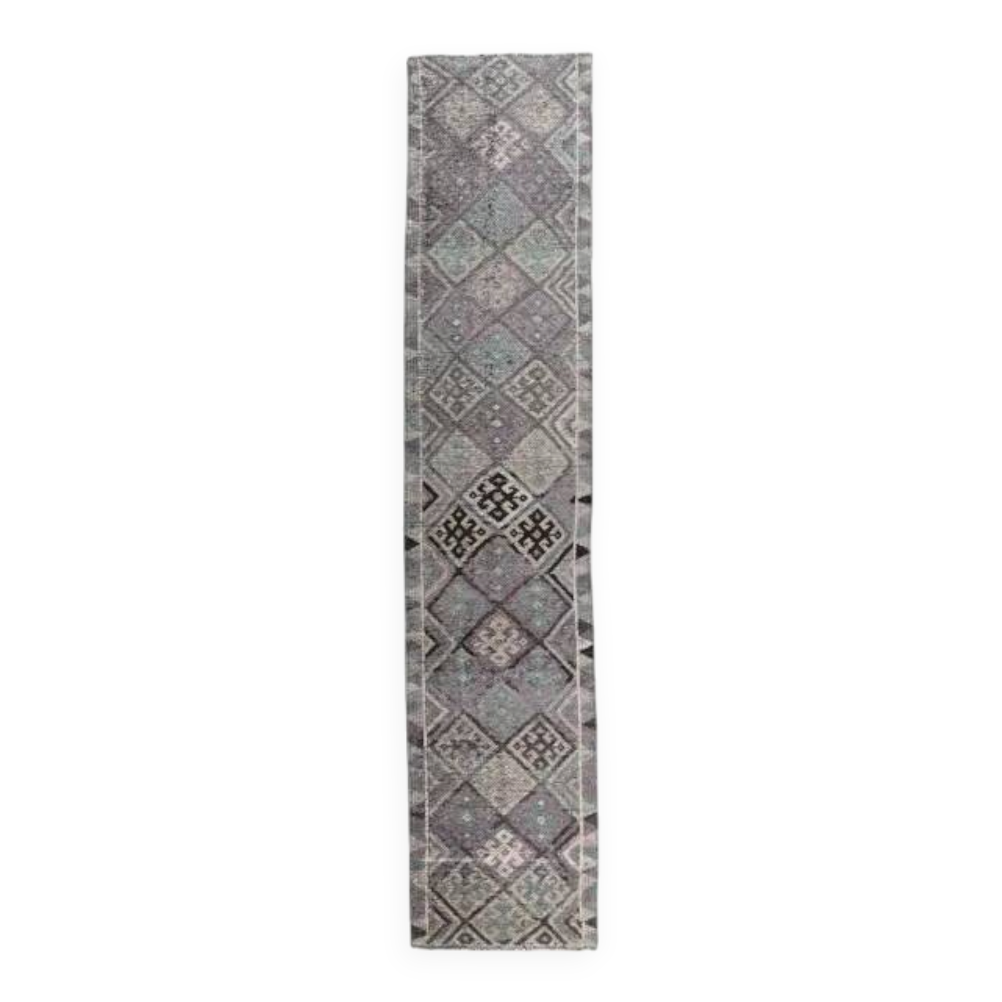 Vintage Turkish Hand-Knotted Runner Rug 73x350