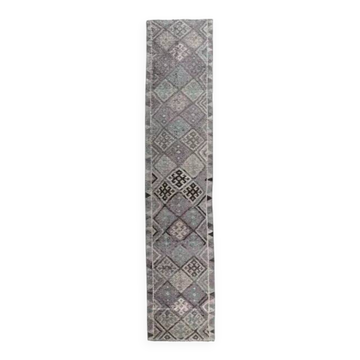 Vintage Turkish Hand-Knotted Runner Rug 73x350