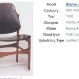 Années 1960, design danois par Arne Vodder, ensemble de 3 chaises, bois de teck, meubles
