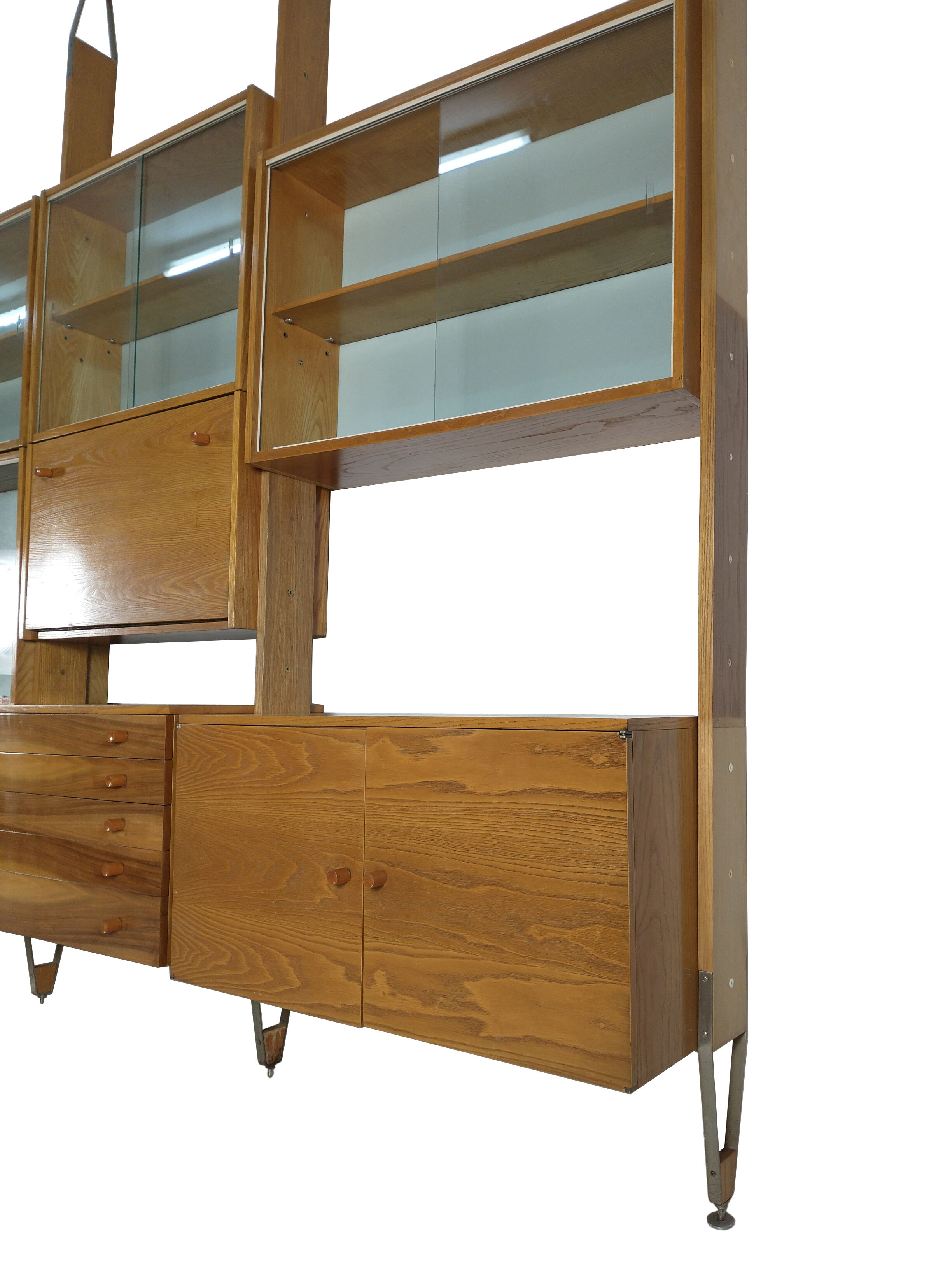 Unité murale modulaire vintage par Jitona, années 1960, ensemble de 6