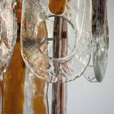 Italian Vintage Murano glass chandelier by Mazzega, model Occhio. Italy '70