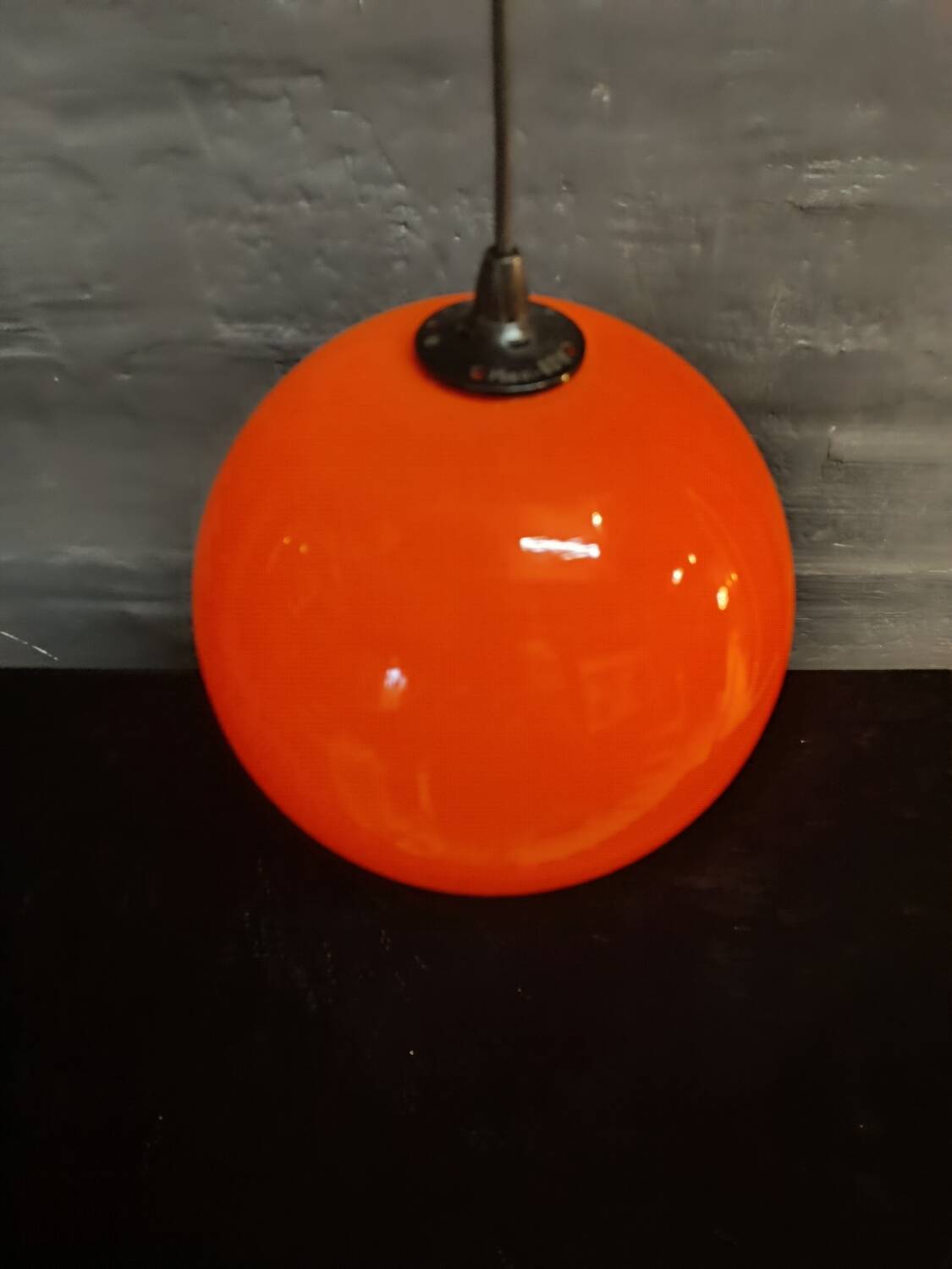 Vintage orange sphere chandelier