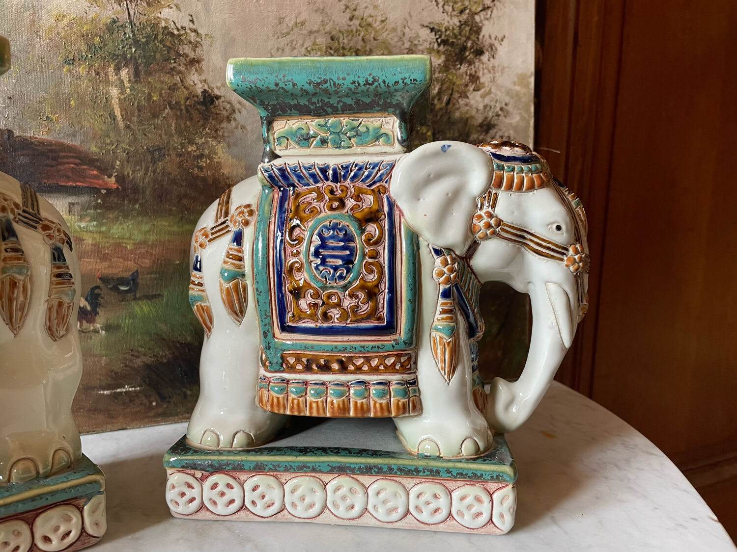 Ceramic elephants plant holder