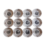 Set of 12 plates in Sarreguemines earthenware - decoration 12 months of the year