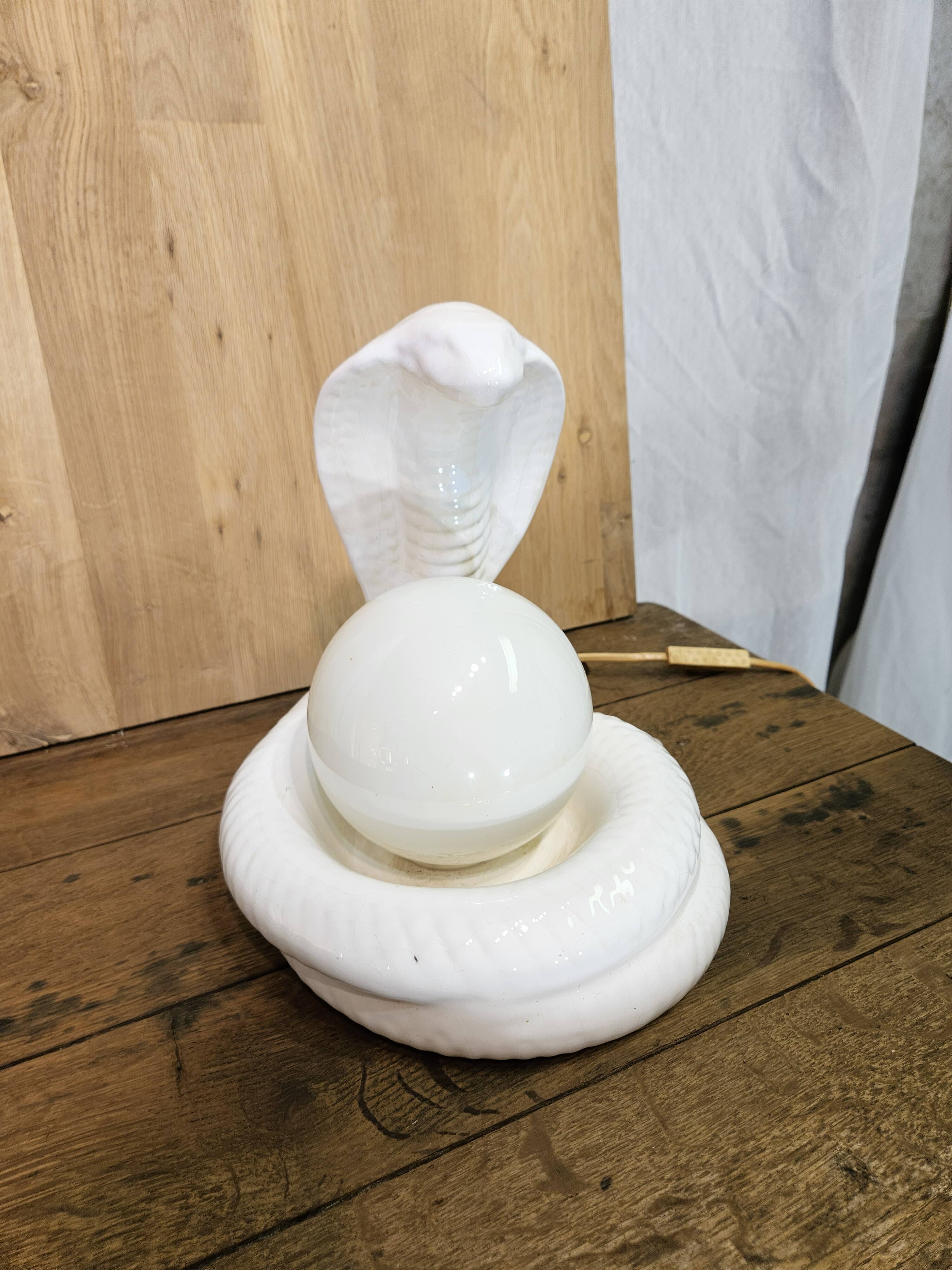 Cobra snake lamp 1970 1980 Avobin Italy