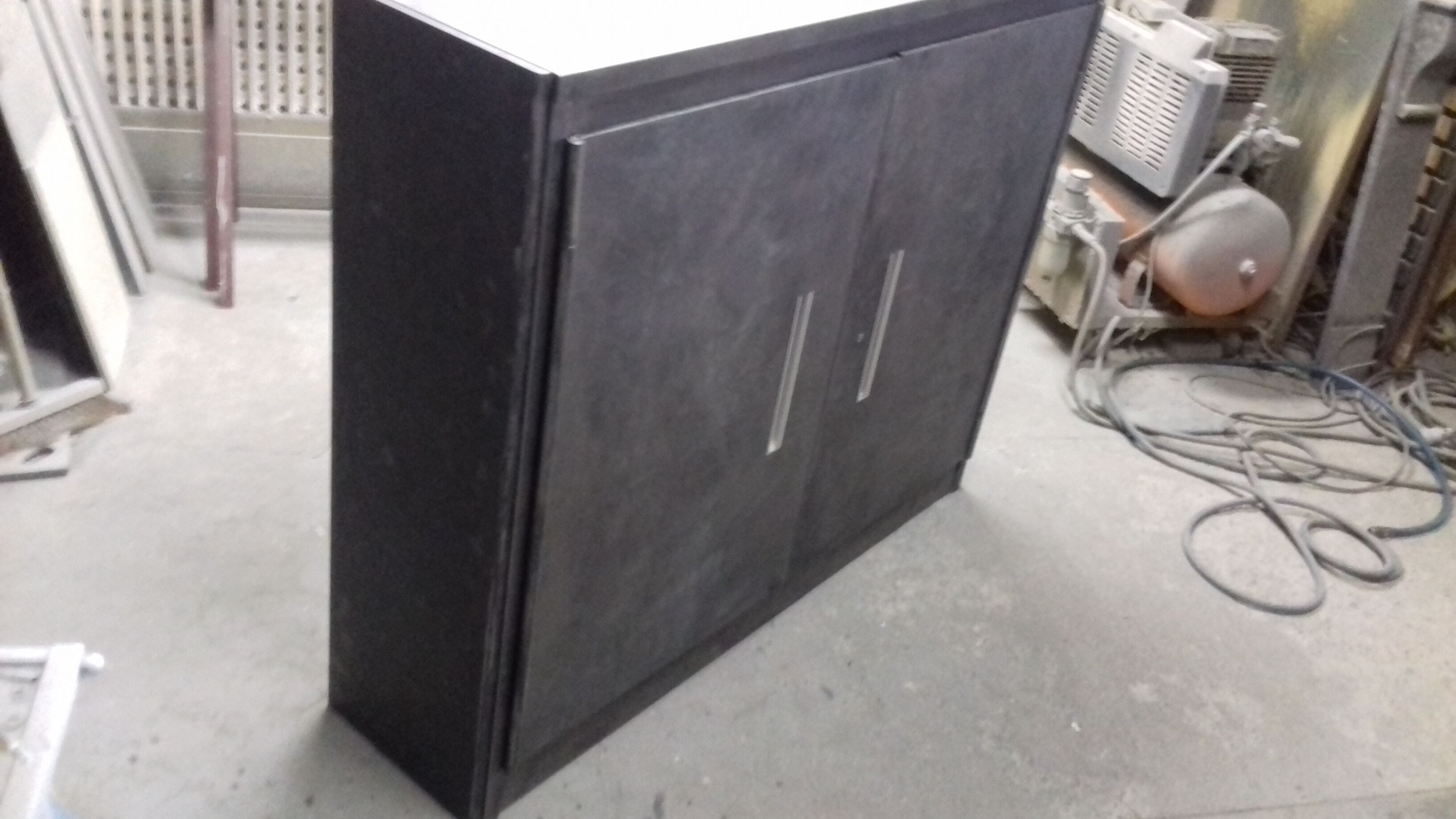 Narrow buffet polished and varnished steel mast of the 1960s