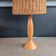 Table lamp in beech and rattan