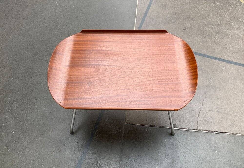 Folding table in teak with Norwegian alminette from the mid-century by F.M. Produkt, Frederiksberg Metalvarefabrik, 1960s.
