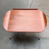 Folding table in teak with Norwegian alminette from the mid-century by F.M. Produkt, Frederiksberg Metalvarefabrik, 1960s.