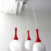 Plafonnier cascade suspension vintage space age boule opaline année 70 par