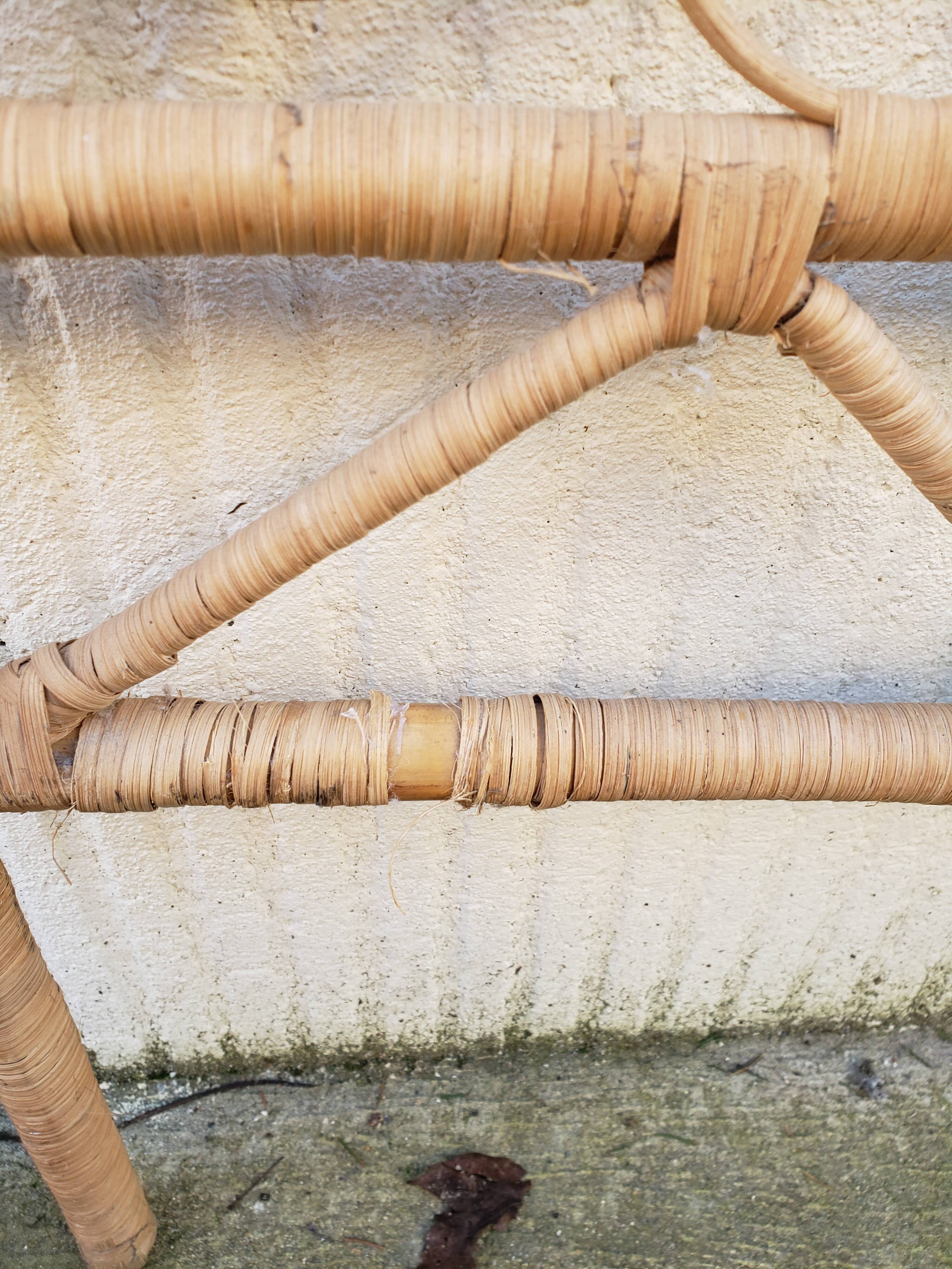 Peacock rattan headboard one person