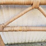 Peacock rattan headboard one person