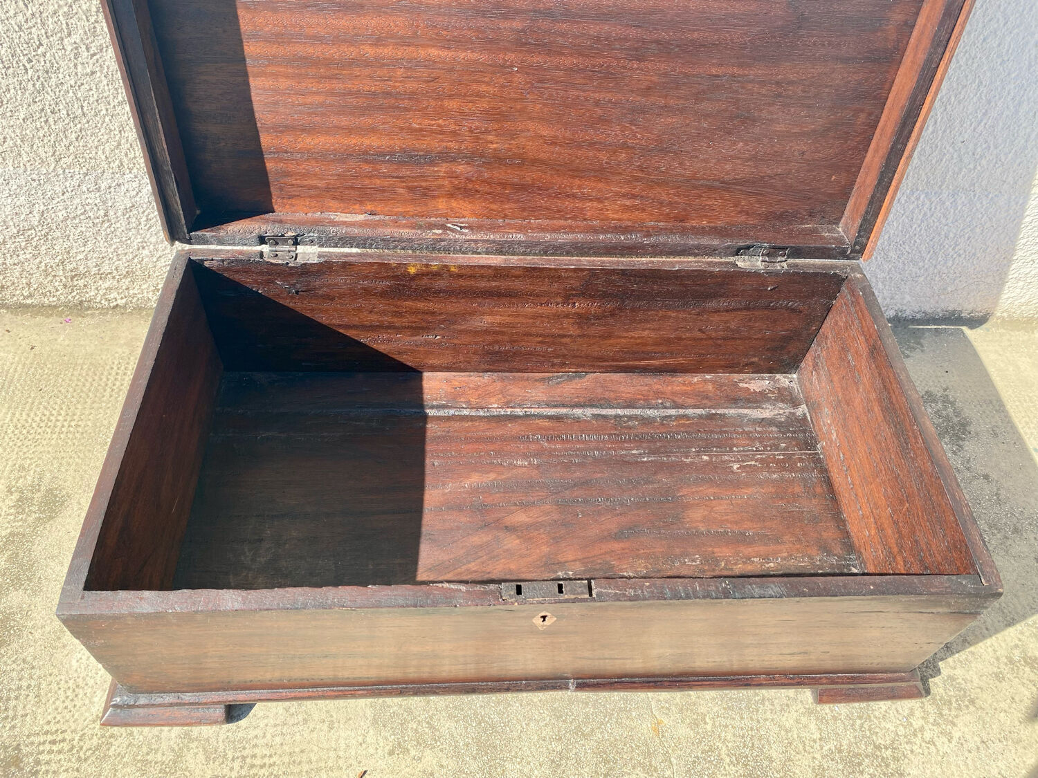 Old exotic wood chest from Ghana