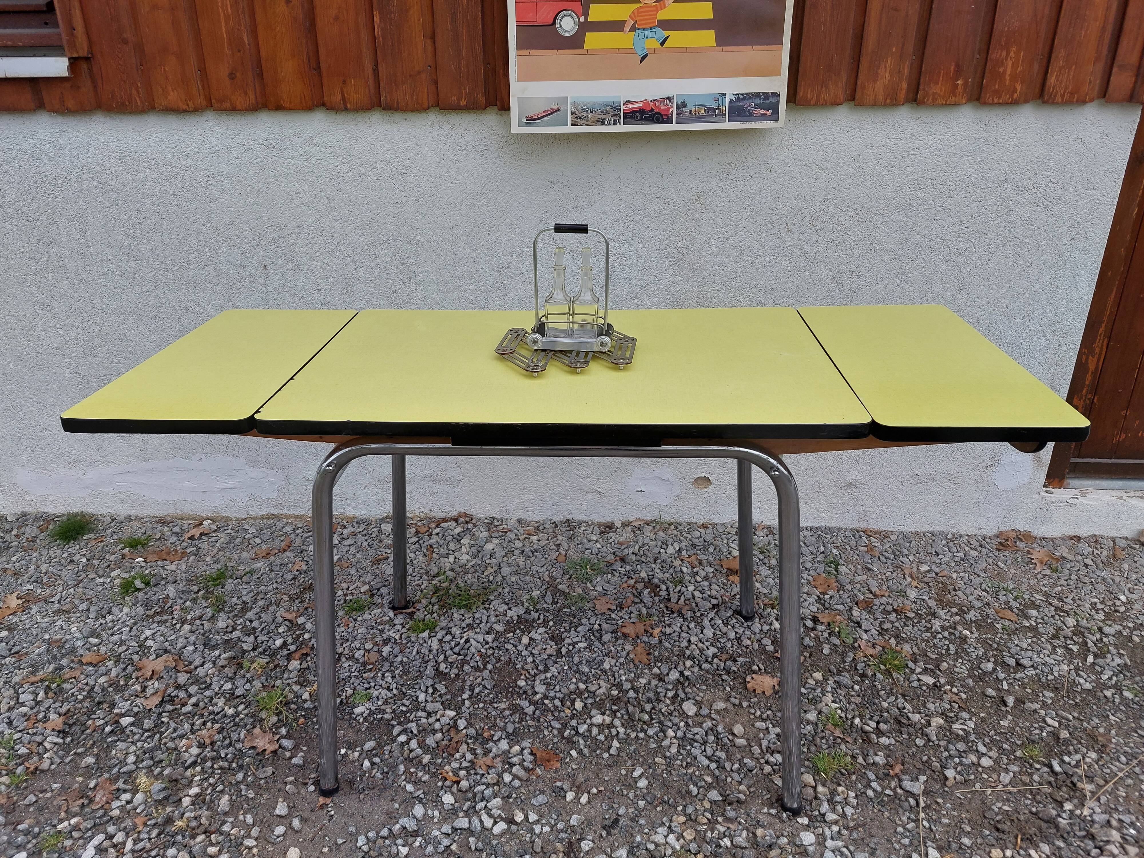Yellow formica table