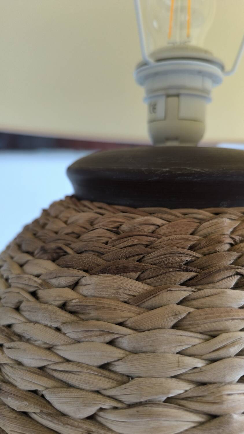 Vintage wicker table lamp