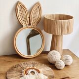 Minimalist raffia-sized bedside lamp