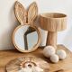 Minimalist raffia-sized bedside lamp