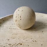 Large cup and its sphere, in travertine, 1970s
