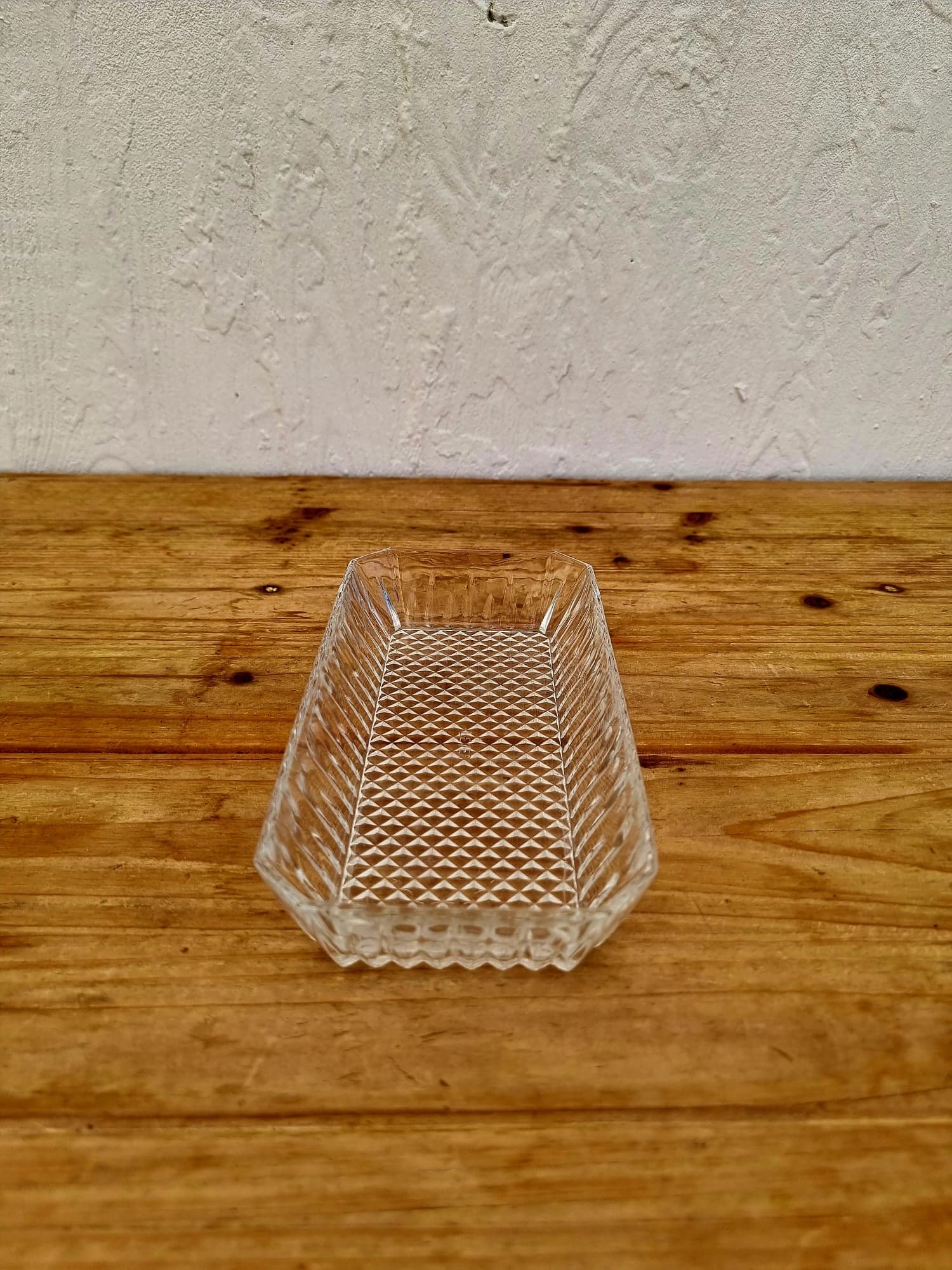 Vintage rectangular glass tidy