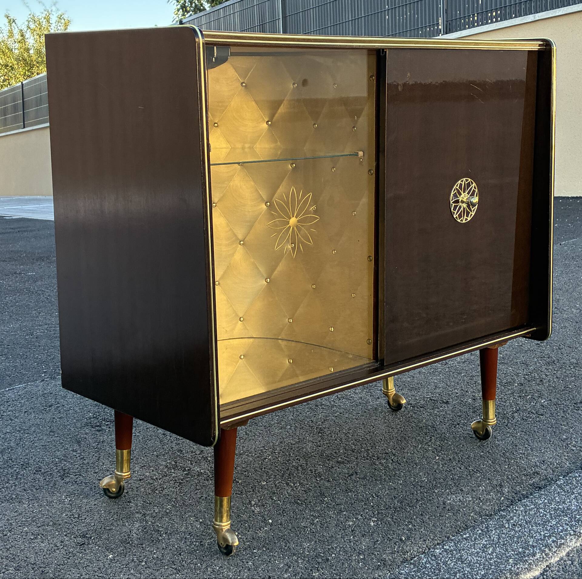 Vintage 60s TV console bar
