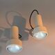 Pair of 1970 wall lights in beige lacquered aluminum.