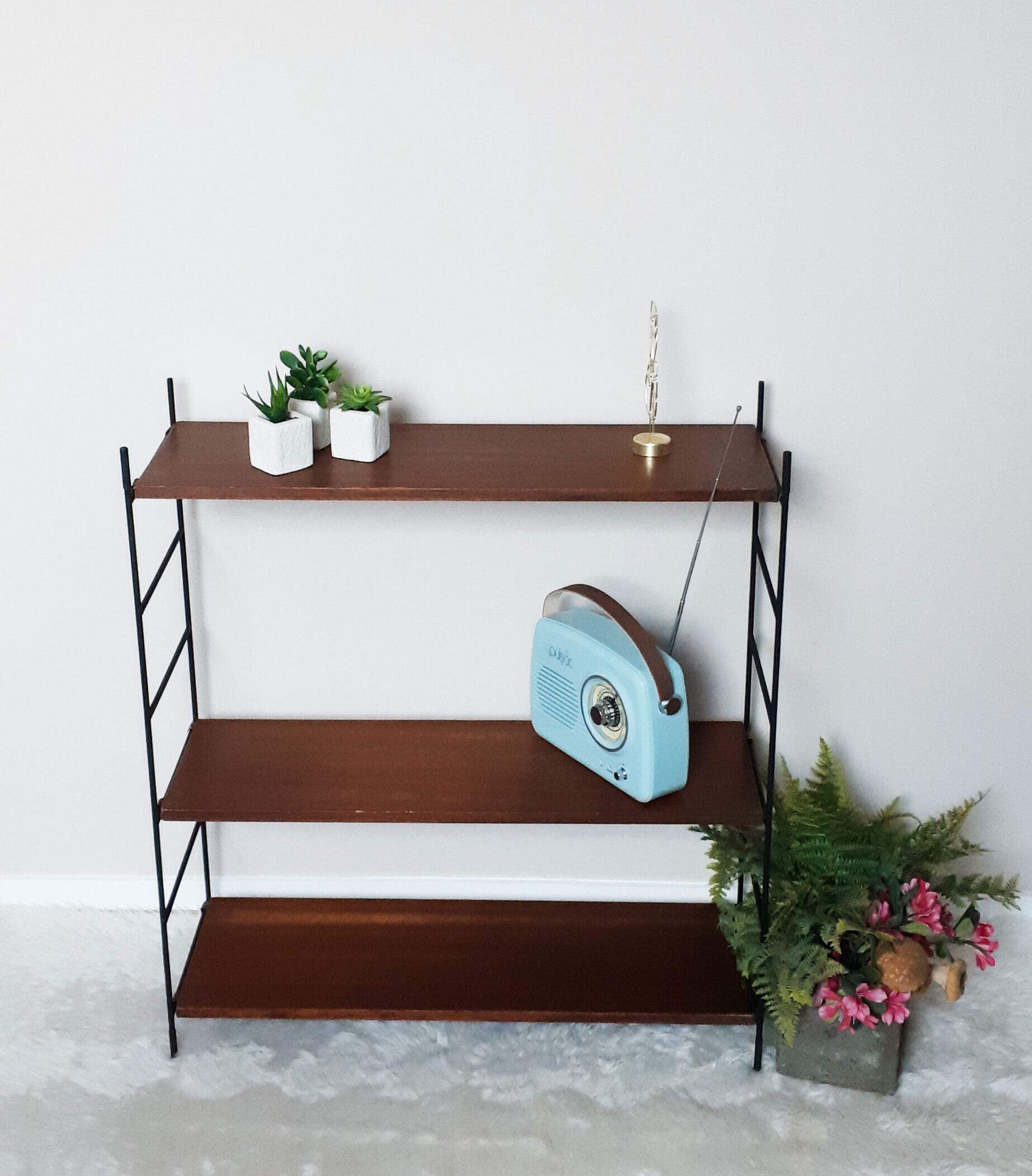 Teak string shelf