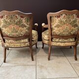 Pair of convertible armchairs, Lous XV style bergères