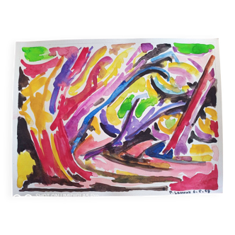 Pierre Lacroux (1909-1993) Gouache on paper 24 x 32 cm - from 1989 - (318)